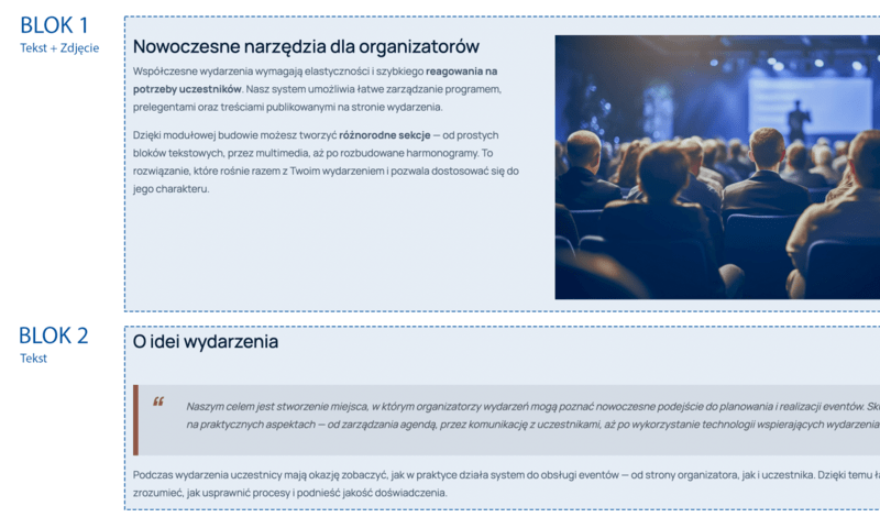 Nowość: bloki treści